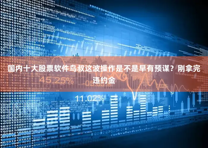 国内十大股票软件鸟叔这波操作是不是早有预谋？刚拿完违约金